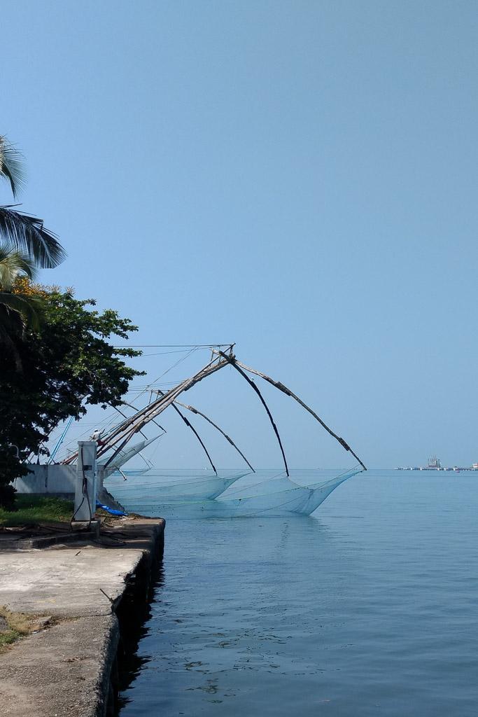 Chinese fishing nets at Fort Kochi harbor